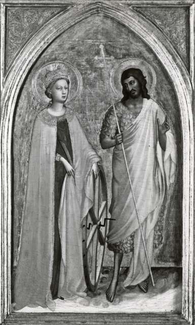 Anonimo — Guido di Pietro (Beato Angelico) - sec. XV - Santa Caterina d'Alessandria e san Giovanni Battista — insieme